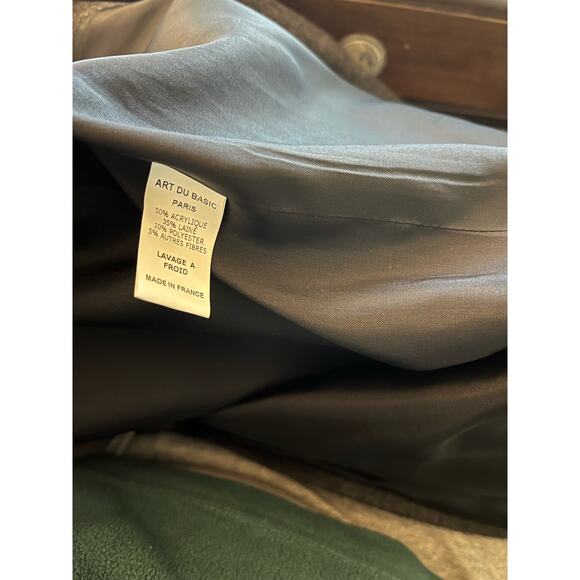 Art Du Basic Paris | Large Gray Top Coat Mockneck V Collar - Picture 4 of 7